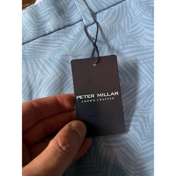 NWT Peter Millar Crown Crafted Surge Golf Shorts Palm Blue Mens Sz 40 $130 - Picture 3 of 9